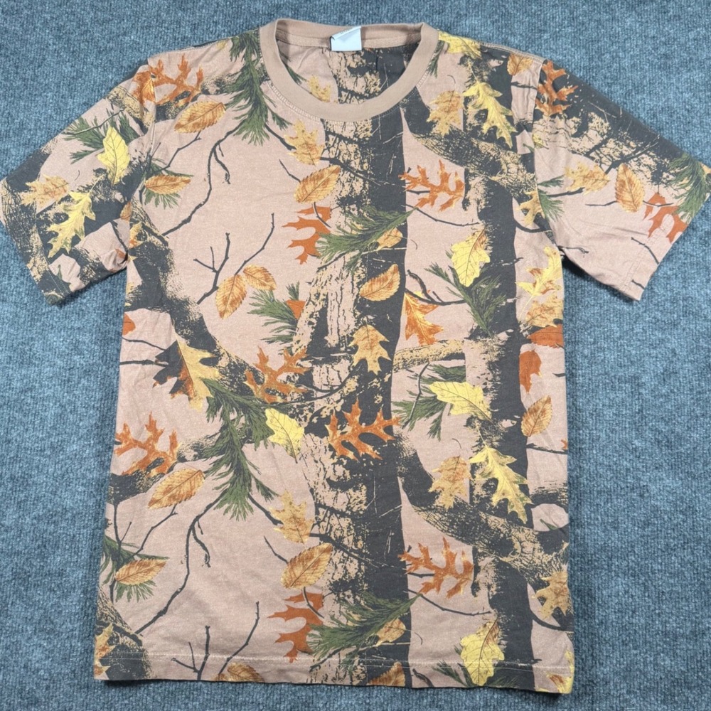 Urban Outfitters Real Tree Camo T-Shirt Brown Oak Leaf Print Sz Mens Medium